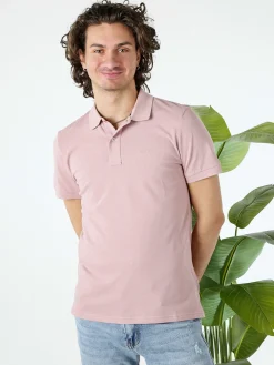 Geox Polo da uomo in cotone a maniche corte - rosa