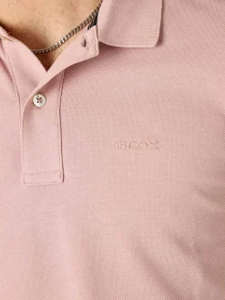 Geox Polo da uomo in cotone a maniche corte - rosa