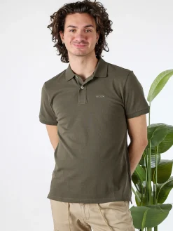 Geox Polo da uomo in cotone a maniche corte - oliva