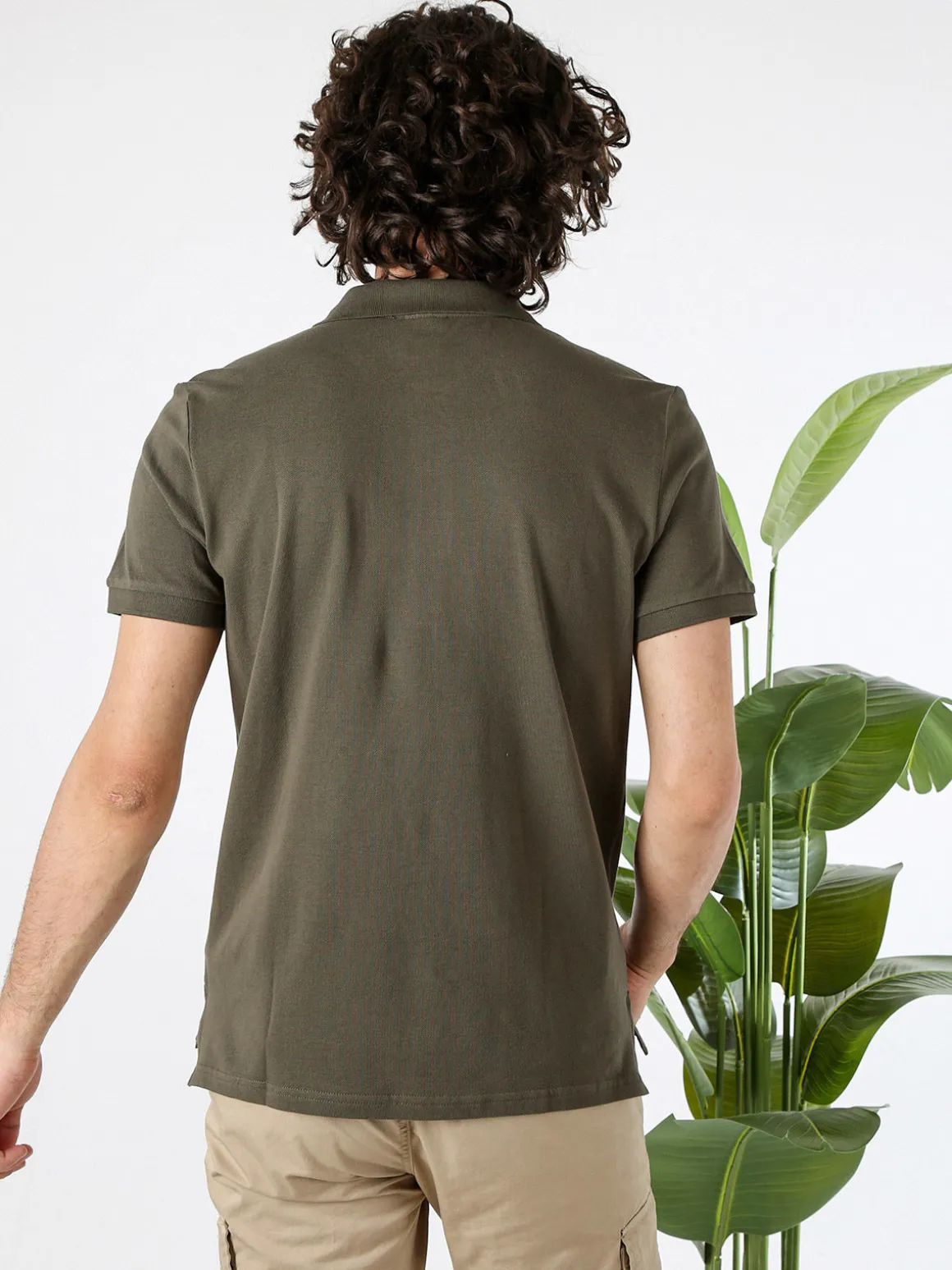 Geox Polo da uomo in cotone a maniche corte - oliva