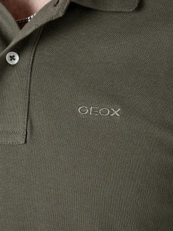 Geox Polo da uomo in cotone a maniche corte - oliva