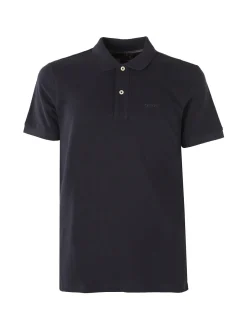 Geox Polo da uomo in cotone a maniche corte - blu scuro