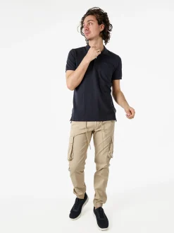 Geox Polo da uomo in cotone a maniche corte - blu scuro