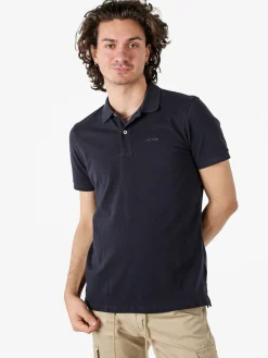 Geox Polo da uomo in cotone a maniche corte - blu scuro