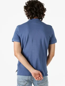 Geox Polo da uomo in cotone a maniche corte - blu