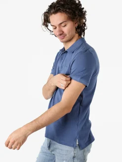 Geox Polo da uomo in cotone a maniche corte - blu