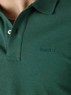 Geox Polo da uomo in cotone a maniche corte - verde