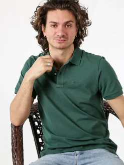 Geox Polo da uomo in cotone a maniche corte - verde