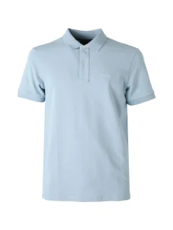 Geox Polo da uomo in cotone a maniche corte - azzurro