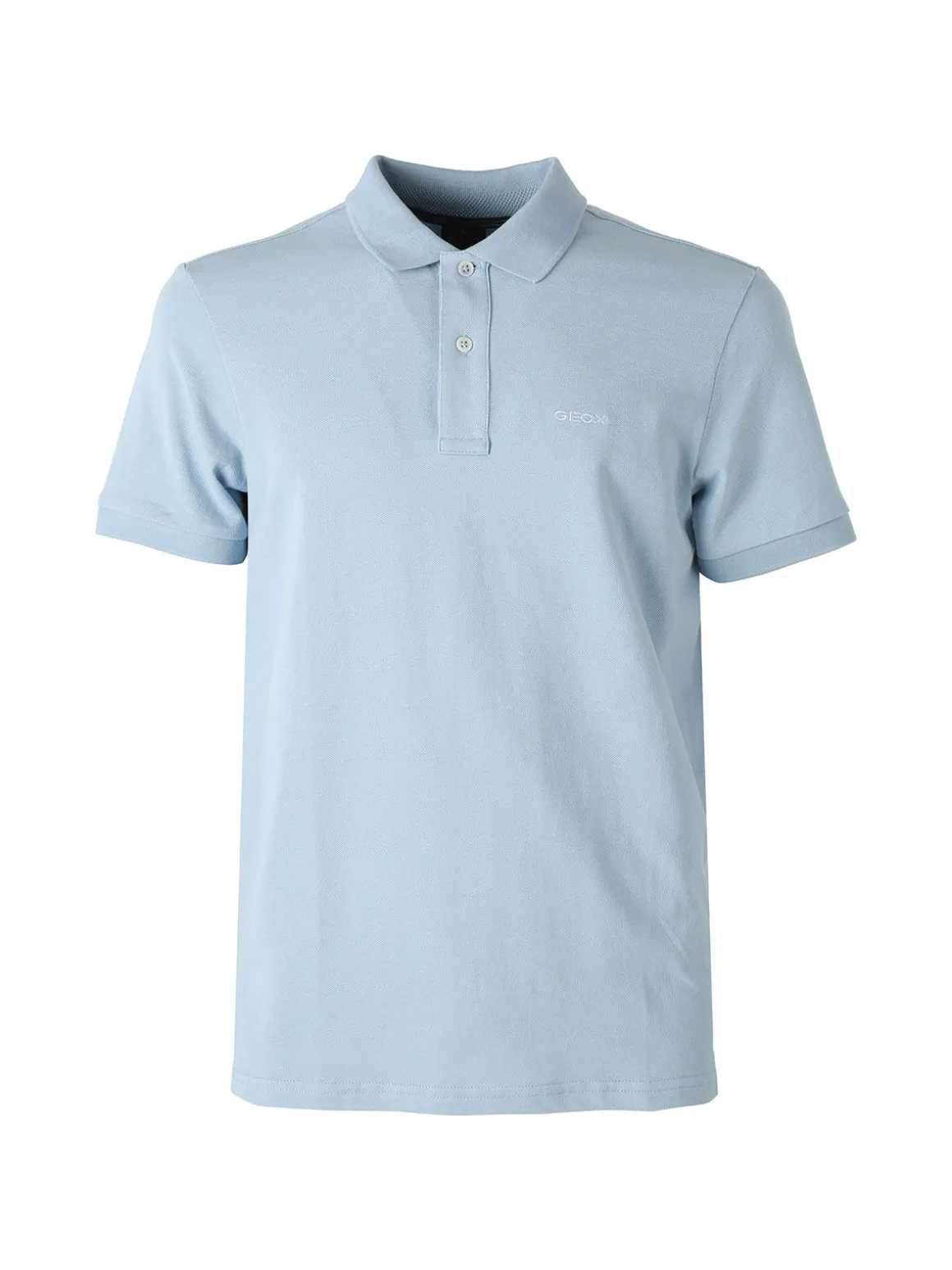 Geox Polo da uomo in cotone a maniche corte - azzurro