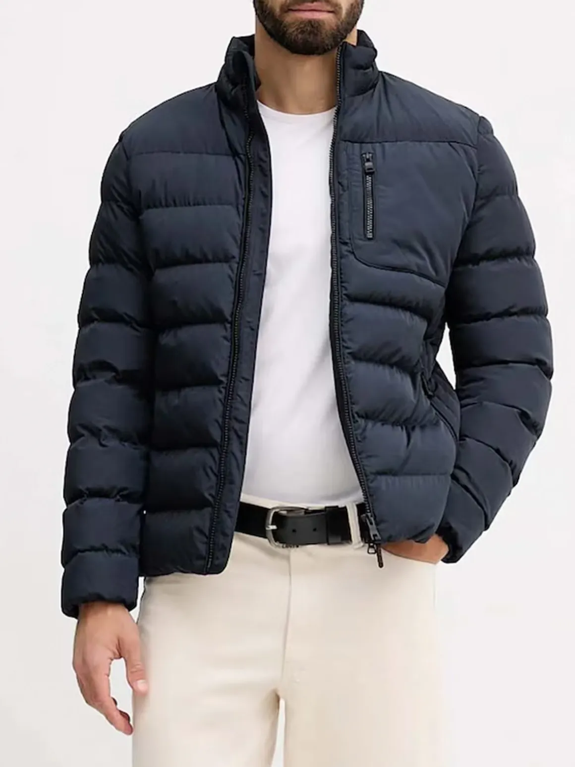 Geox SNAKE Giubbotto imbottito da uomo con zip - blu scuro
