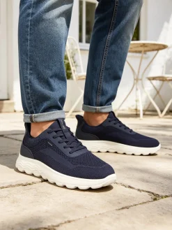 Geox SPHERICA PLUS Sneakers uomo con lacci elastici - blu scuro