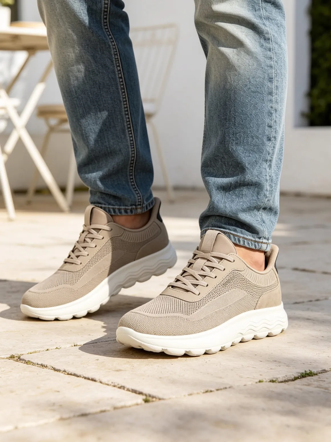Geox SPHERICA PLUS Sneakers uomo con lacci elastici - fango