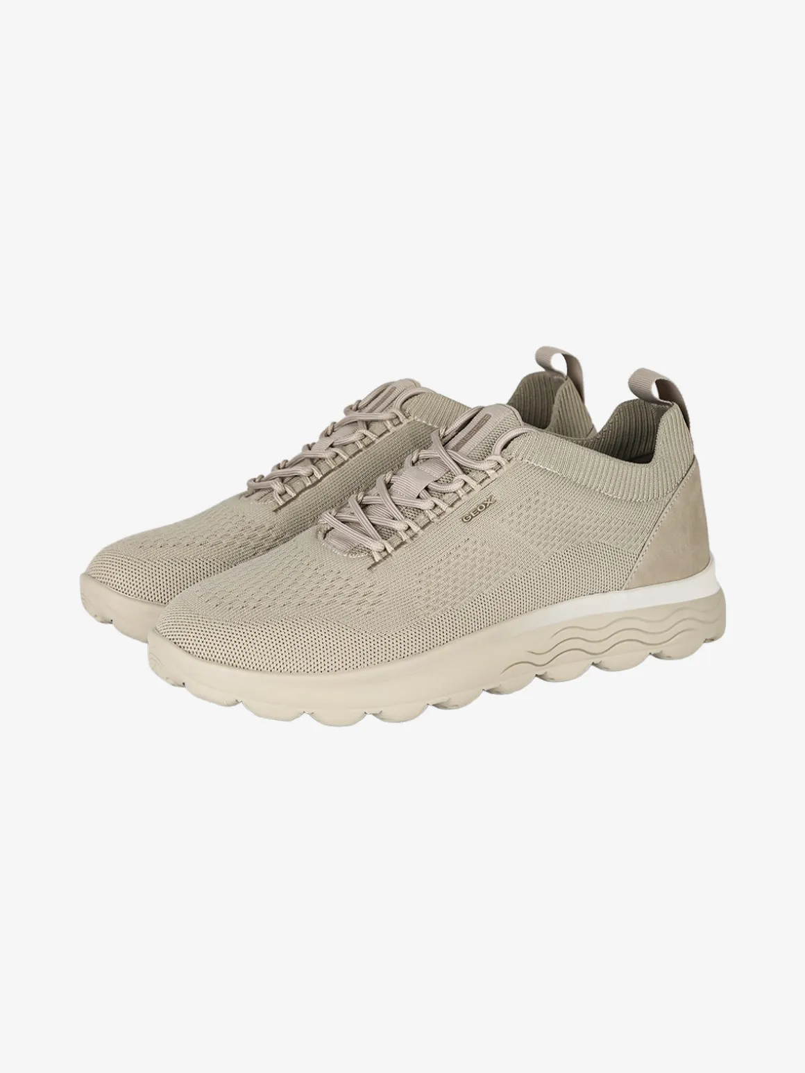 Geox SPHERICA Sneakers uomo stringate in maglia - fango