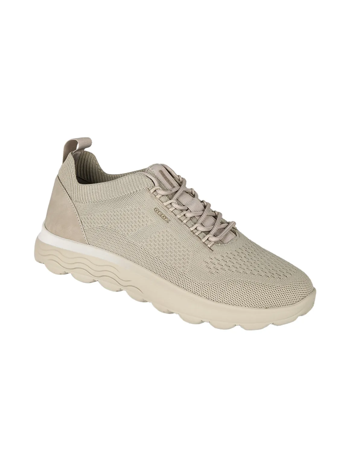 Geox SPHERICA Sneakers uomo stringate in maglia - fango