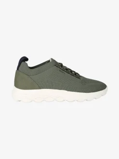 Geox SPHERICA Sneakers uomo stringate in maglia - verde scuro