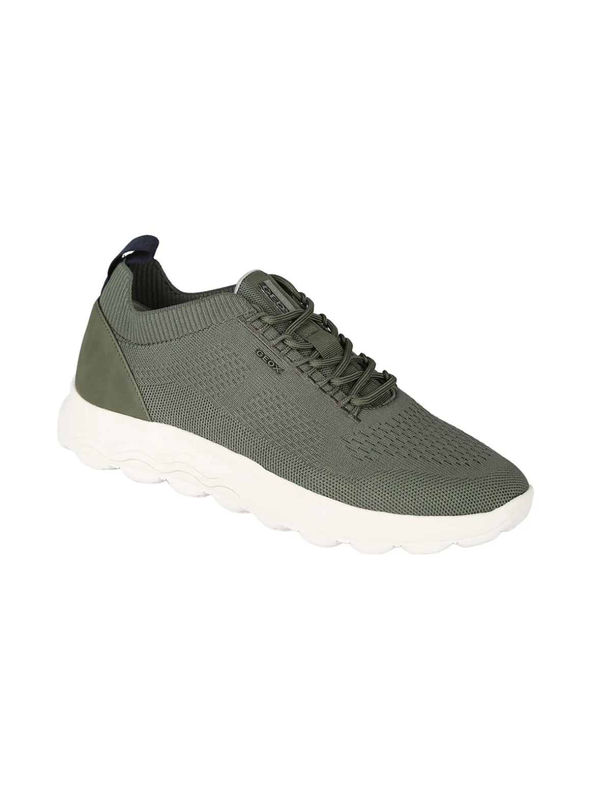 Geox SPHERICA Sneakers uomo stringate in maglia - verde scuro