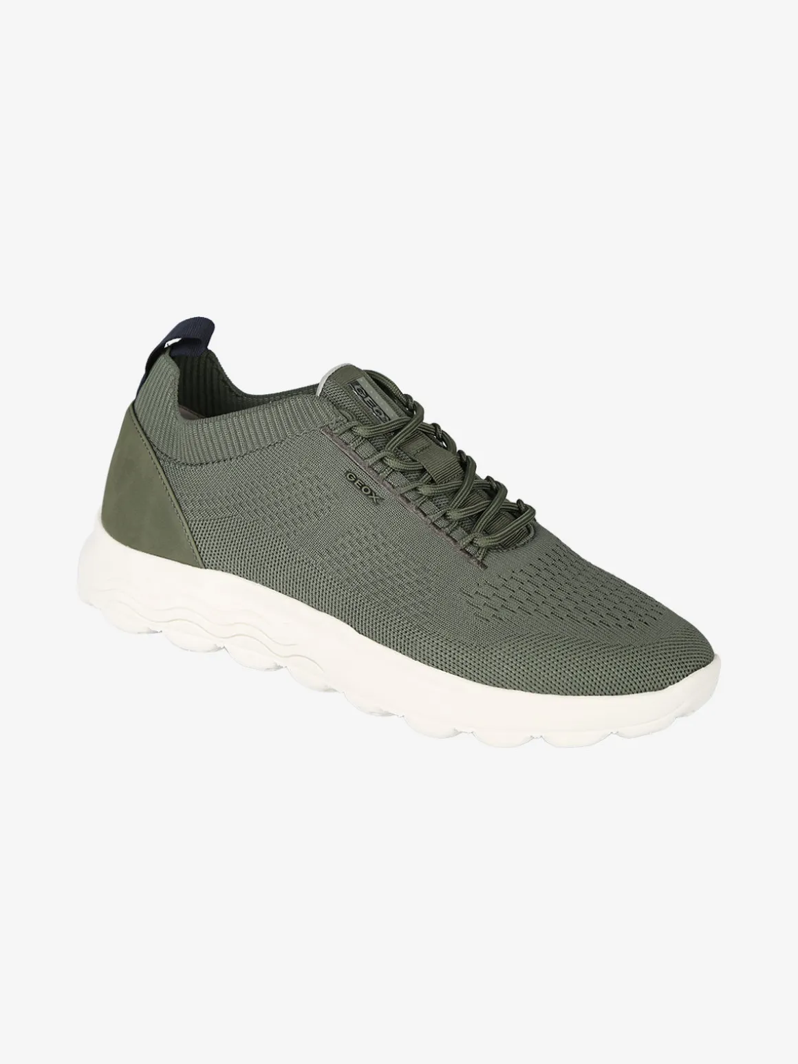 Geox SPHERICA Sneakers uomo stringate in maglia - verde scuro