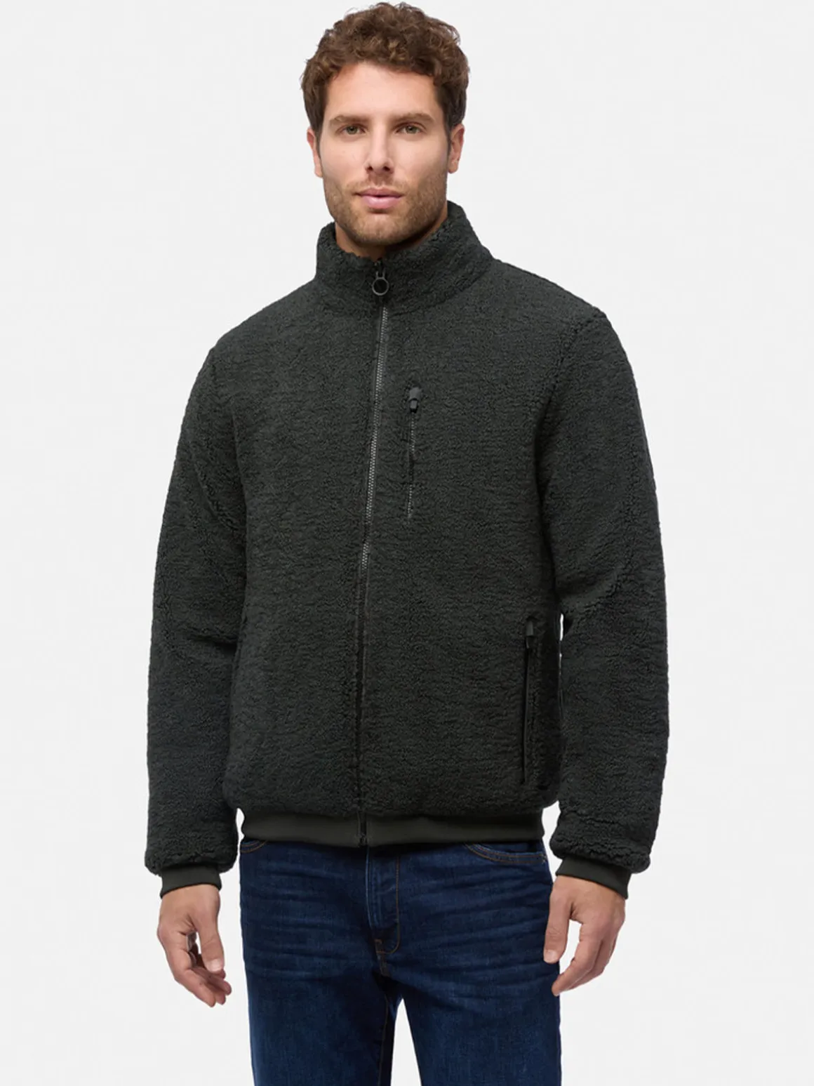 Geox SWEATER Giacca reversibile da uomo con zip - militare