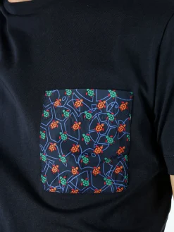 Geox T-shirt girocollo da uomo in cotone con taschino - bianco