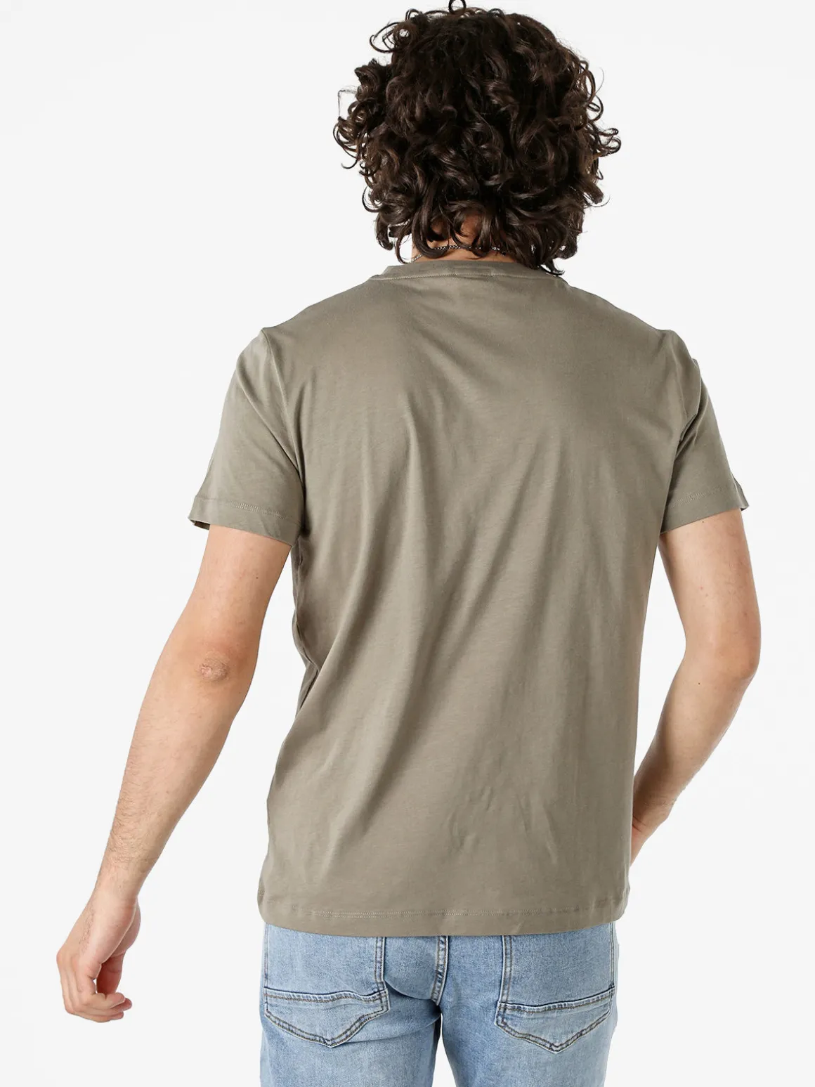 Geox T-shirt girocollo da uomo in cotone - fango