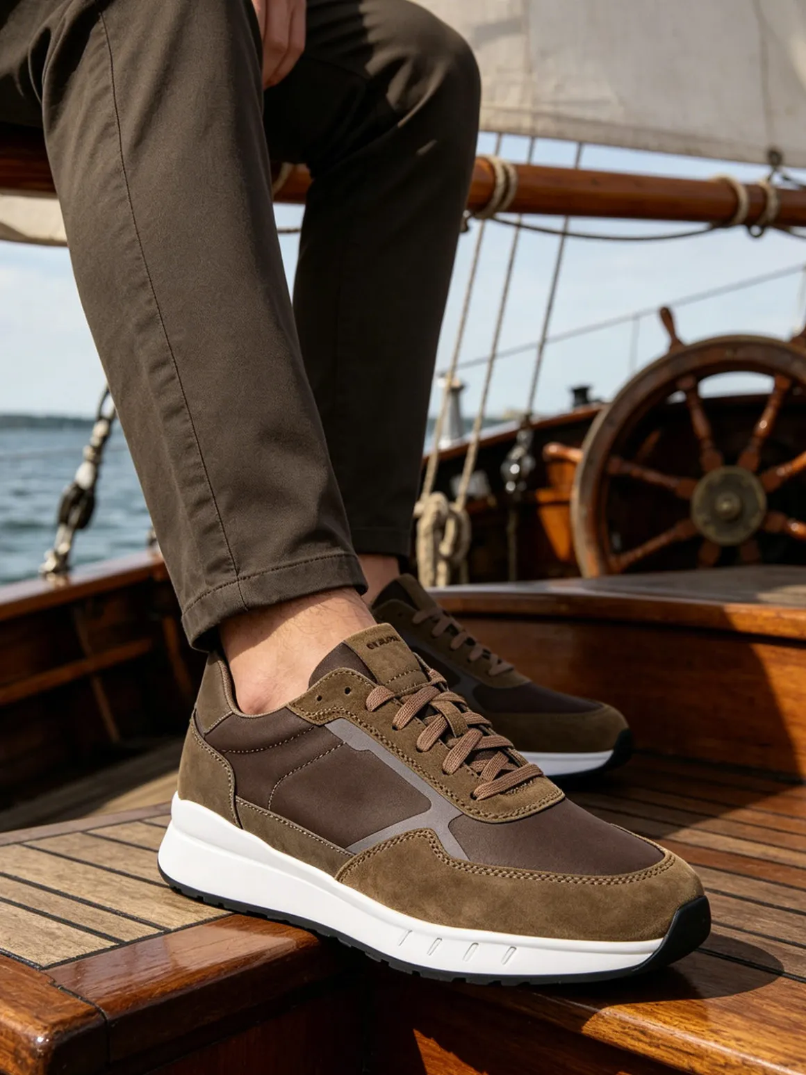 Geox U BRANTHON A Sneakers in pelle scamosciata da uomo - multicolore