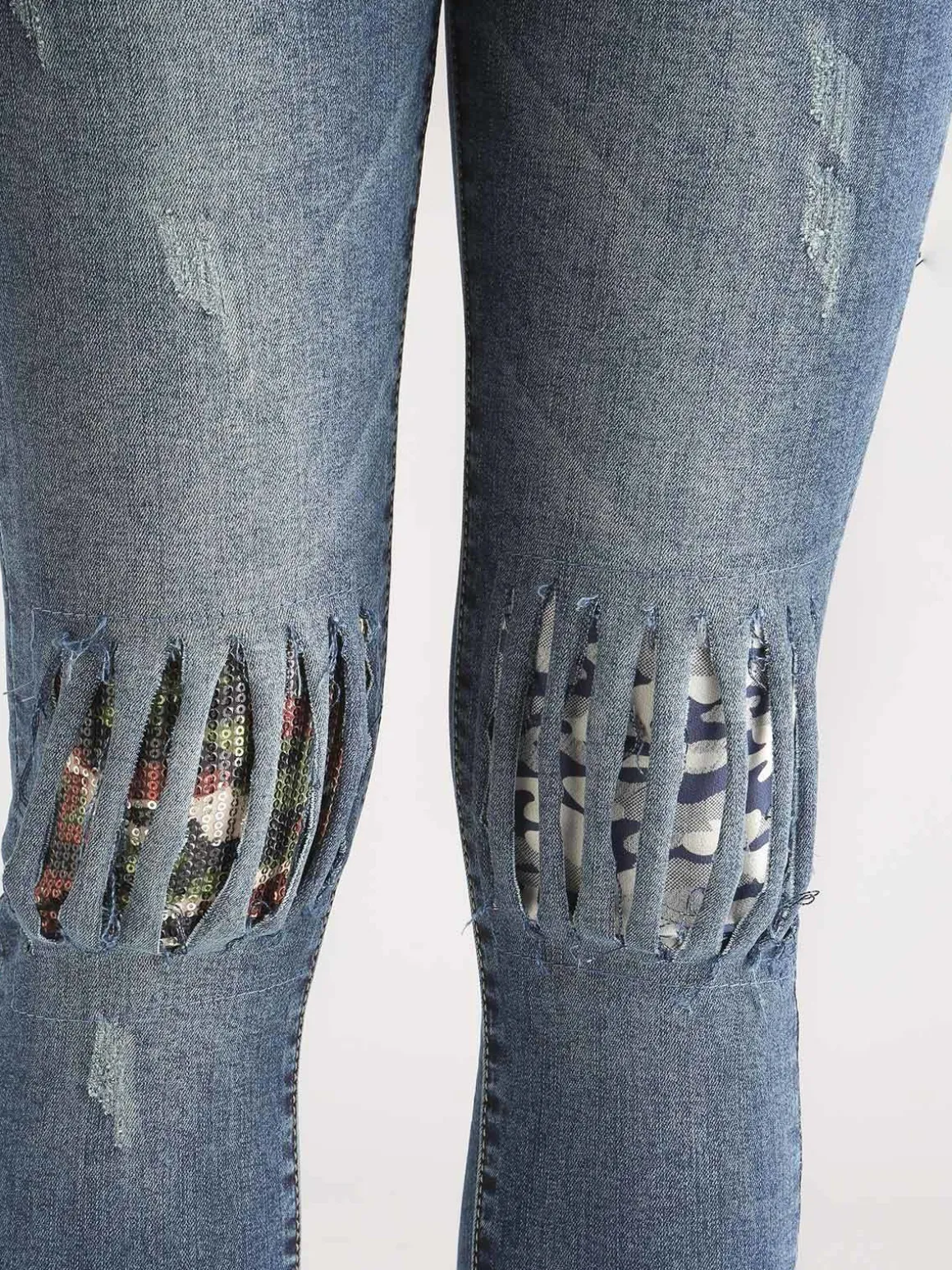 Ghiaccio&Limone Jeans con paillettes slim fit