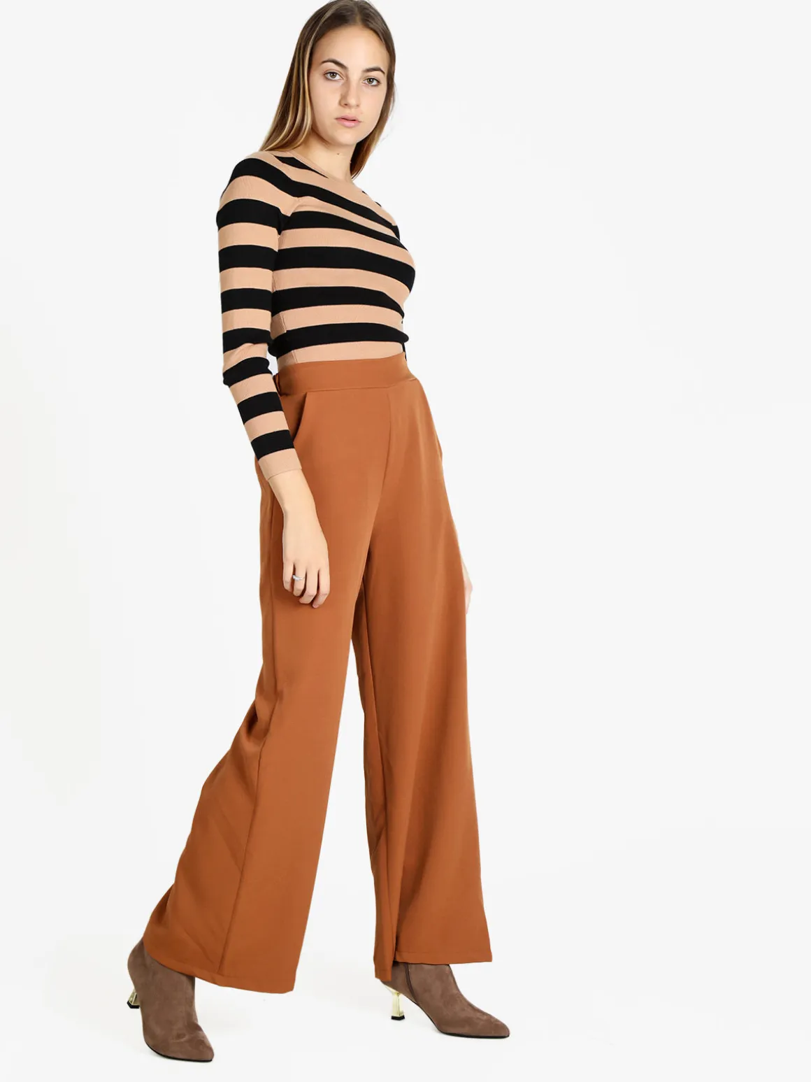 Ghisleri Pantaloni donna ampi a vita alta