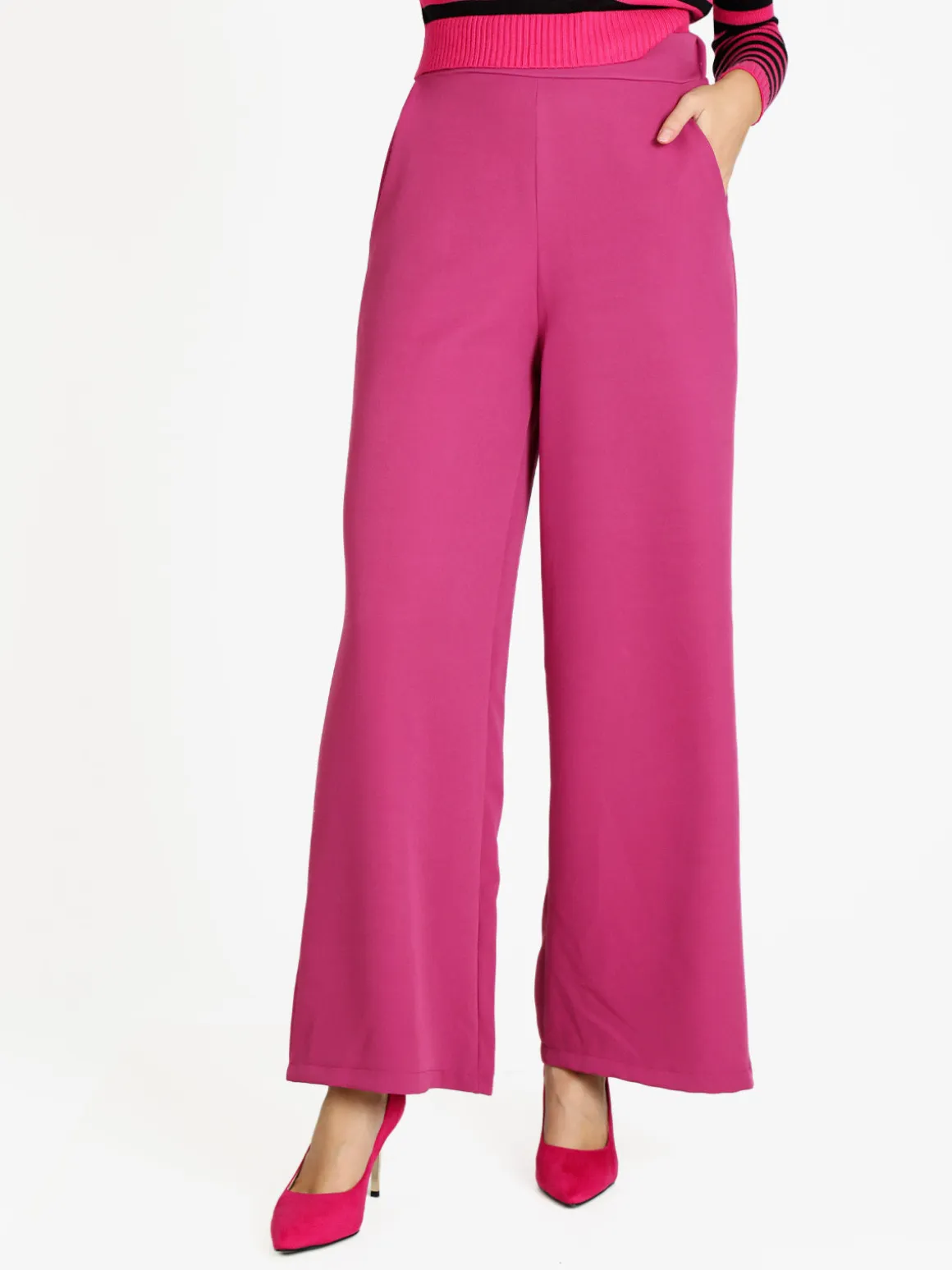 Ghisleri Pantaloni donna ampi a vita alta