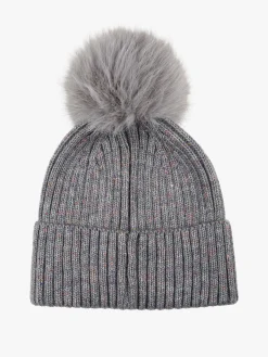 Gian Marco Venturi Cappello donna lurex in maglia con pompon - grigio