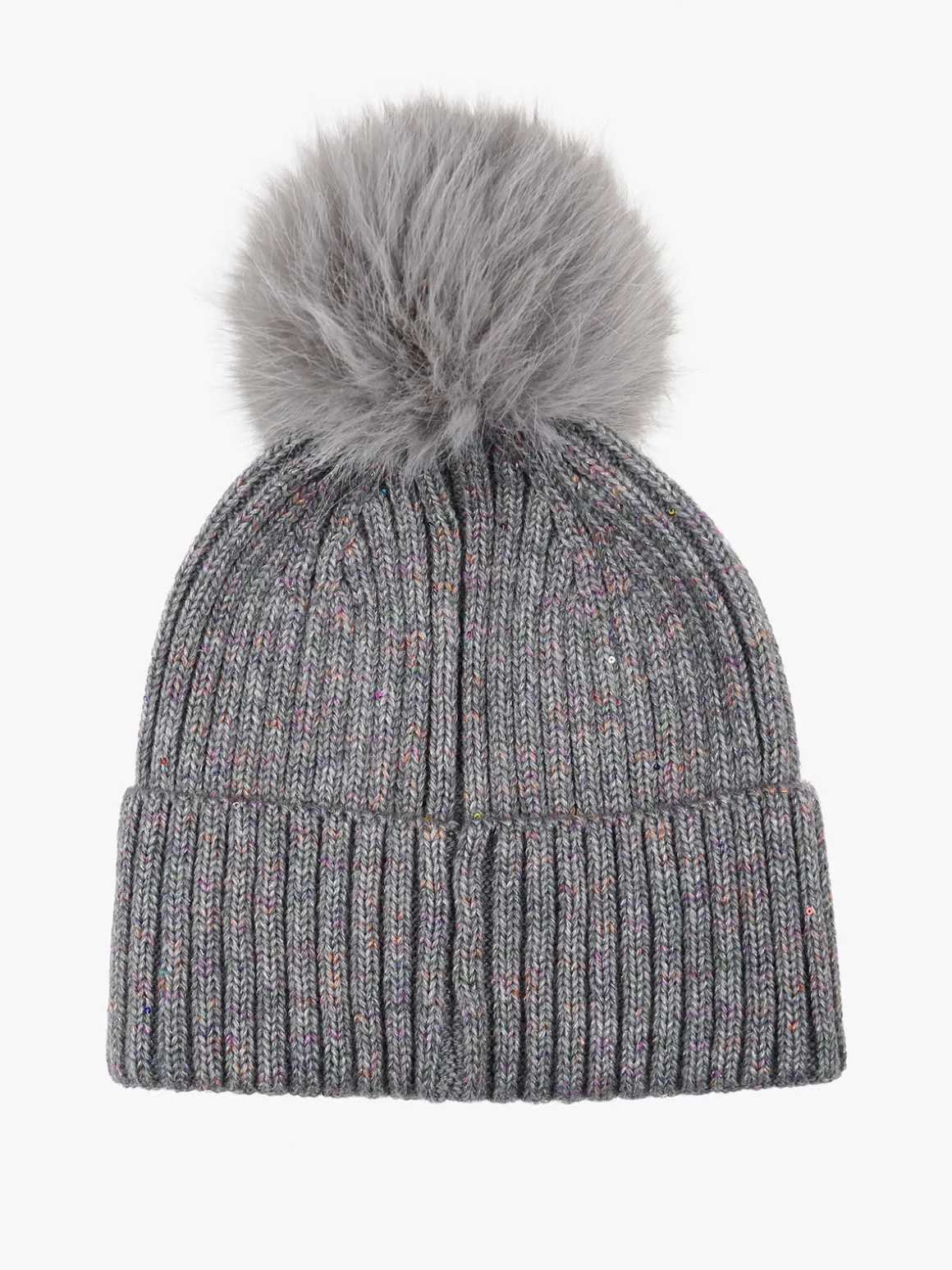 Gian Marco Venturi Cappello donna lurex in maglia con pompon - grigio