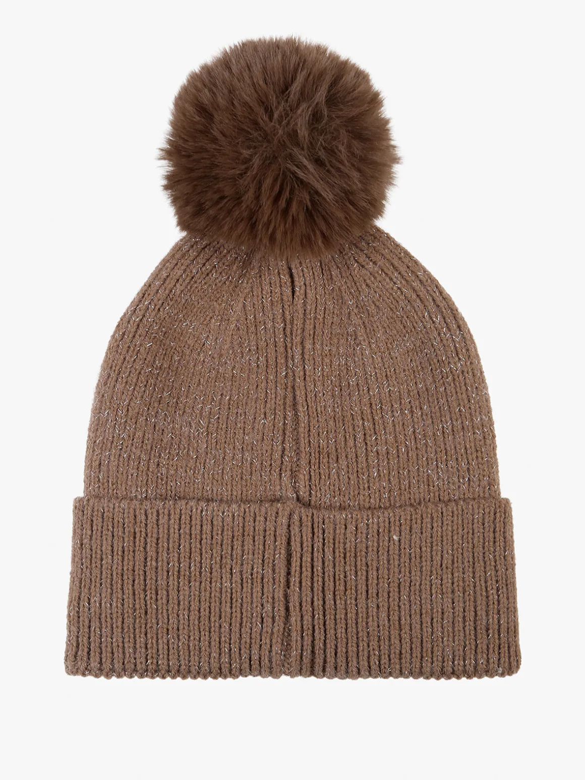 Gian Marco Venturi Cappello donna lurex in maglia con pompon - taupe