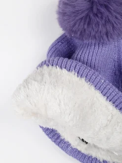 Gian Marco Venturi Cappello donna lurex in maglia con pompon - rosso