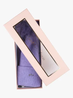 Gian Marco Venturi Cappello donna lurex in maglia con pompon - viola