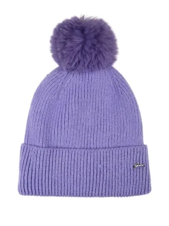 Gian Marco Venturi Cappello donna lurex in maglia con pompon - viola