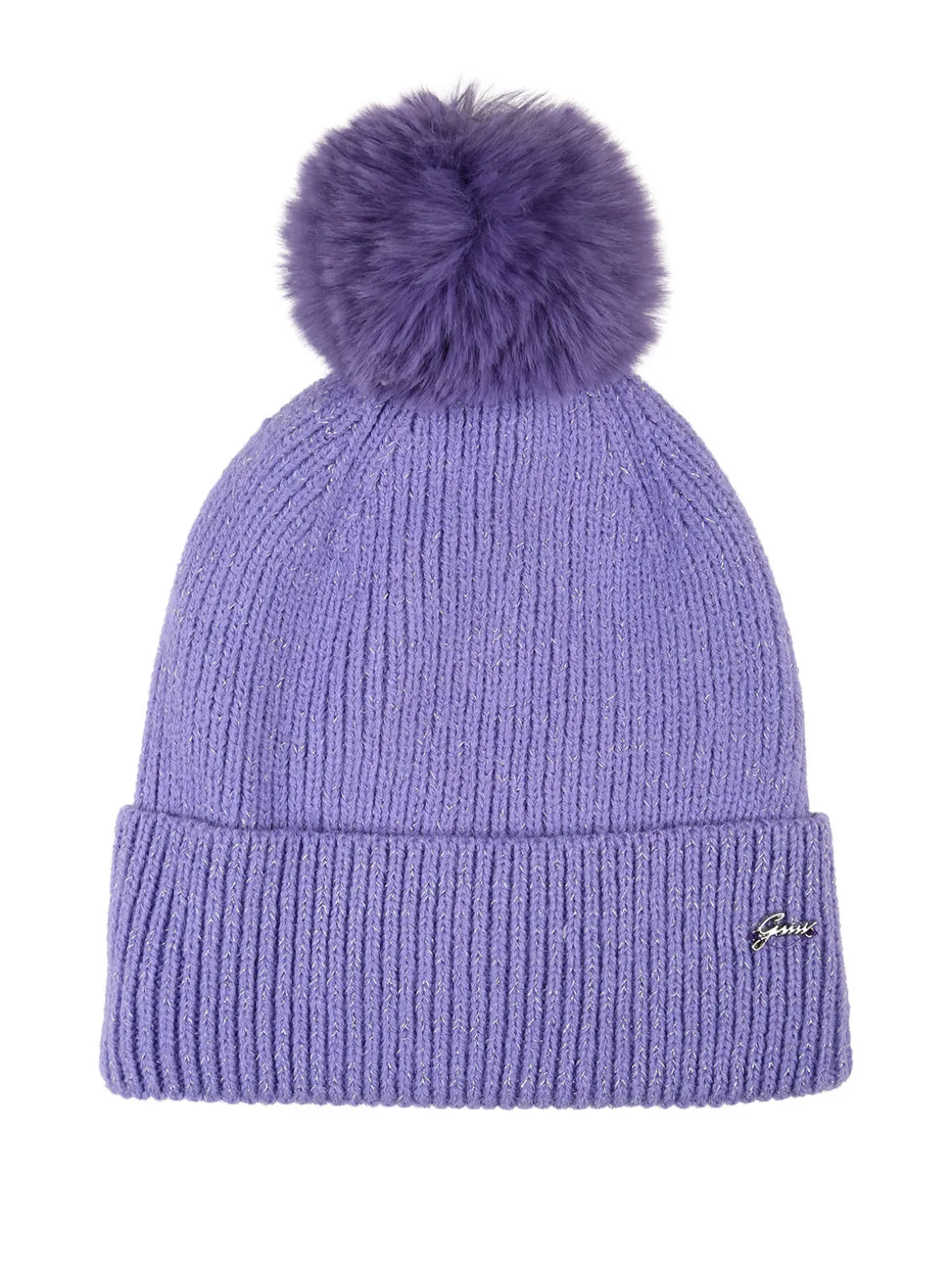 Gian Marco Venturi Cappello donna lurex in maglia con pompon - viola