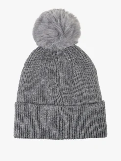 Gian Marco Venturi Cappello donna lurex in maglia con pompon - grigio