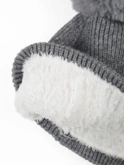 Gian Marco Venturi Cappello donna lurex in maglia con pompon - grigio
