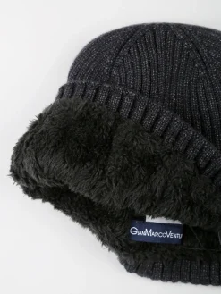 Gian Marco Venturi Cappello in maglia con risvolto - antracite
