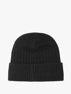 Gian Marco Venturi Cappello in maglia da uomo a coste con risvolto - nero