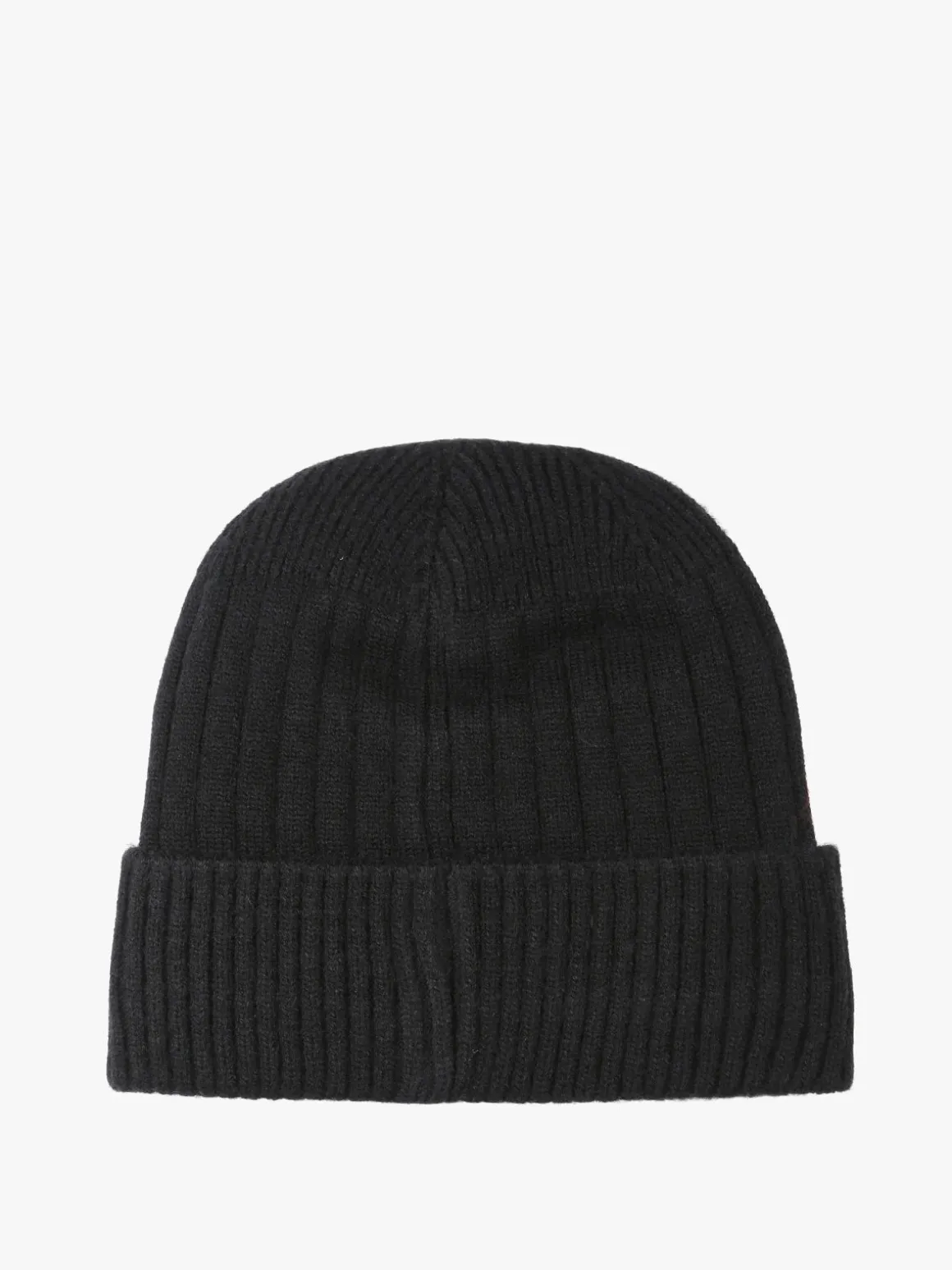 Gian Marco Venturi Cappello in maglia da uomo a coste con risvolto - nero