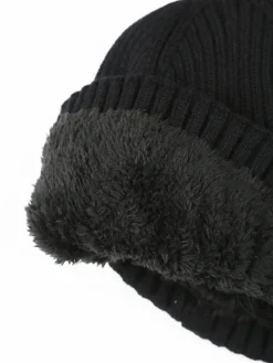 Gian Marco Venturi Cappello in maglia con risvolto - nero