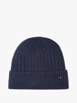 Gian Marco Venturi Cappello in maglia da uomo a coste con risvolto - blu scuro