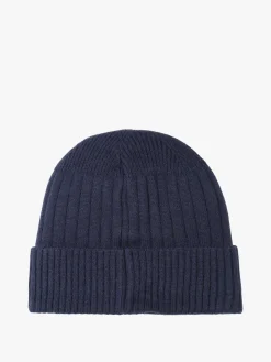 Gian Marco Venturi Cappello in maglia da uomo a coste con risvolto - blu scuro