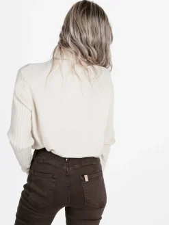 Gian Marco Venturi Maglia dolcevita da donna a trecce con micropaillettes luccicanti