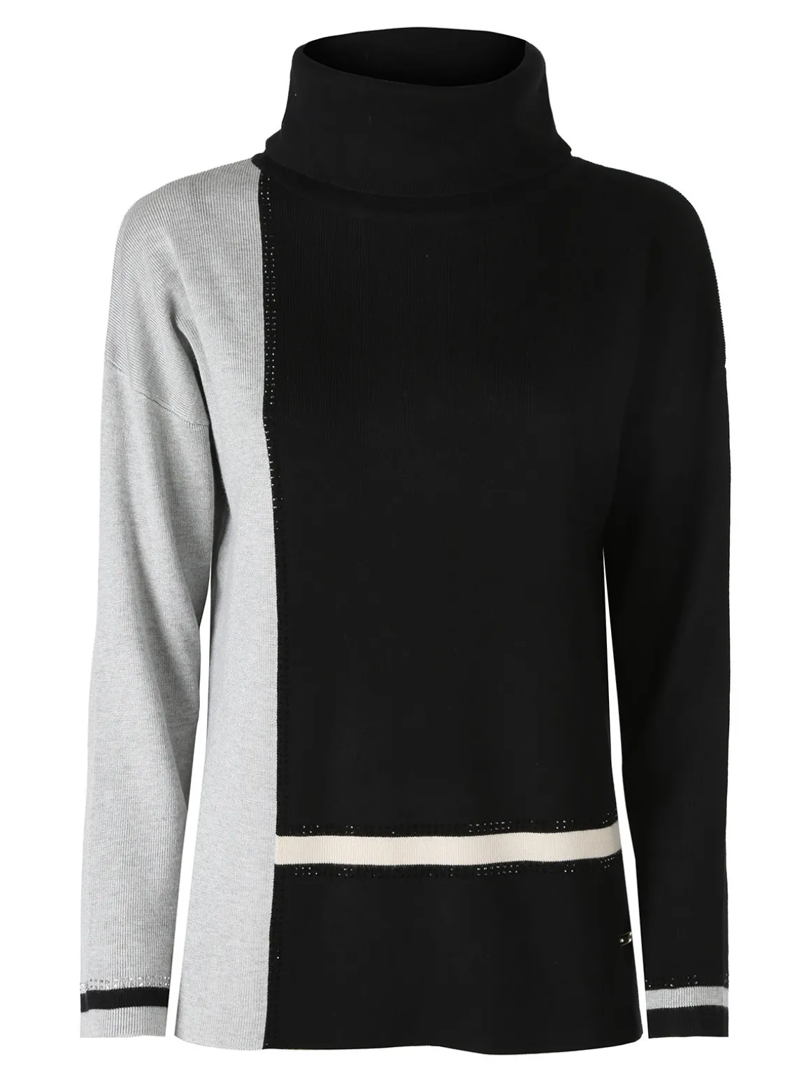Gian Marco Venturi Maglia dolcevita da donna con strass - nero