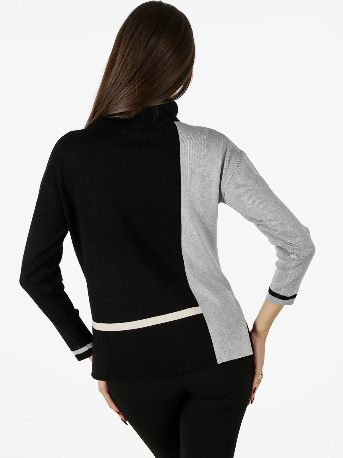 Gian Marco Venturi Maglia dolcevita da donna con strass - nero