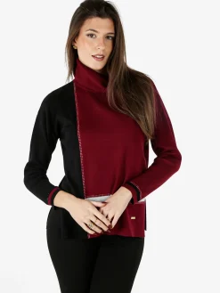 Gian Marco Venturi Maglia dolcevita da donna con strass - bordeaux