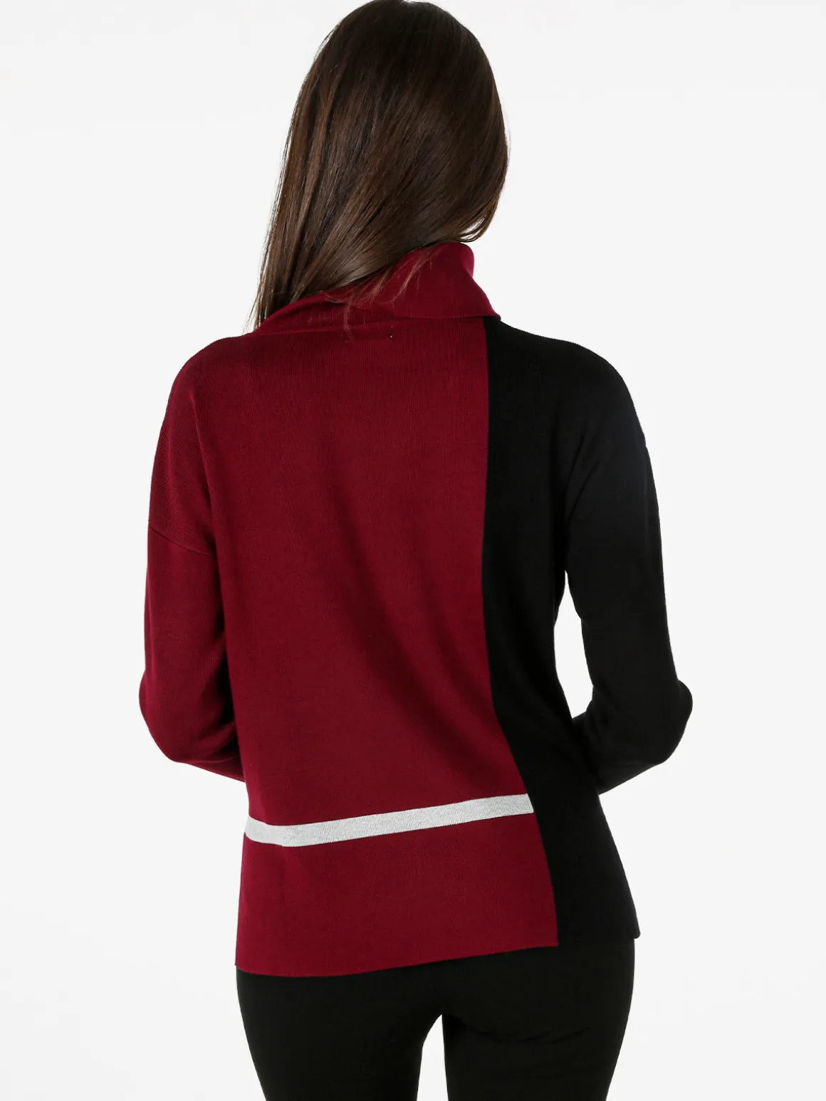 Gian Marco Venturi Maglia dolcevita da donna con strass - bordeaux