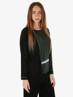 Gian Marco Venturi Maglia donna girocollo con strass - verde